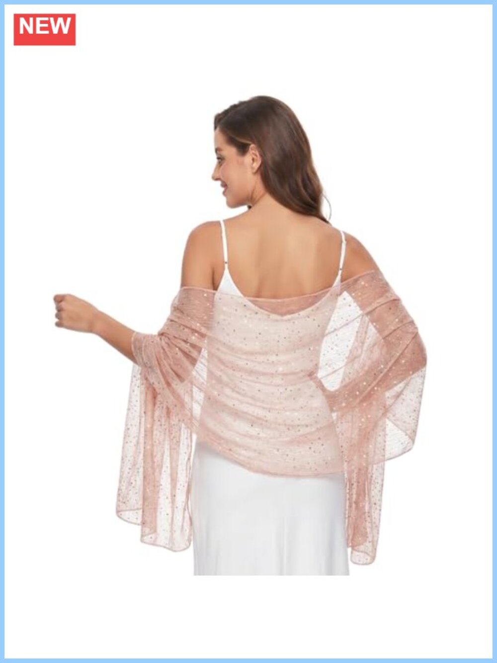Sequin Mesh Scarf Shawl Wrap for Evening Dresses Sparkly Bandana Head Scarf